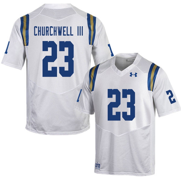 Men #23 Kenny Churchwell III UCLA Bruins College Football Jerseys Sale-White - Click Image to Close